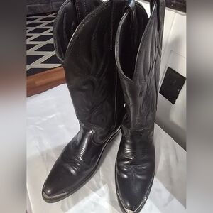 Laredo Mens McComb Western Black Cowboy Leather Boot Round protective metal Rand